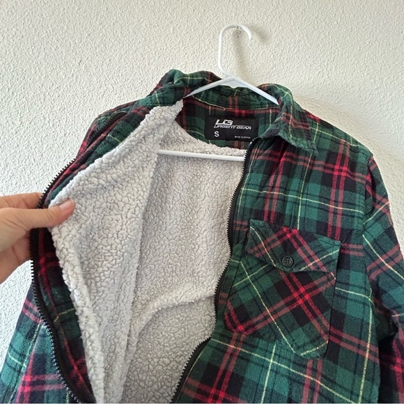 UG Urgent Gear Women’s zip Front Flannel Shacket Sz Small faux Shearling Lined - Picture 5 of 10